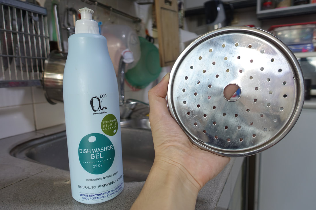 My wife Amilee and my mum tried Olea Essence's Eco Olea Dish Washer Gel and discovered that using just a small amount goes a long way and that it's able to effectively remove stubborn stains! 